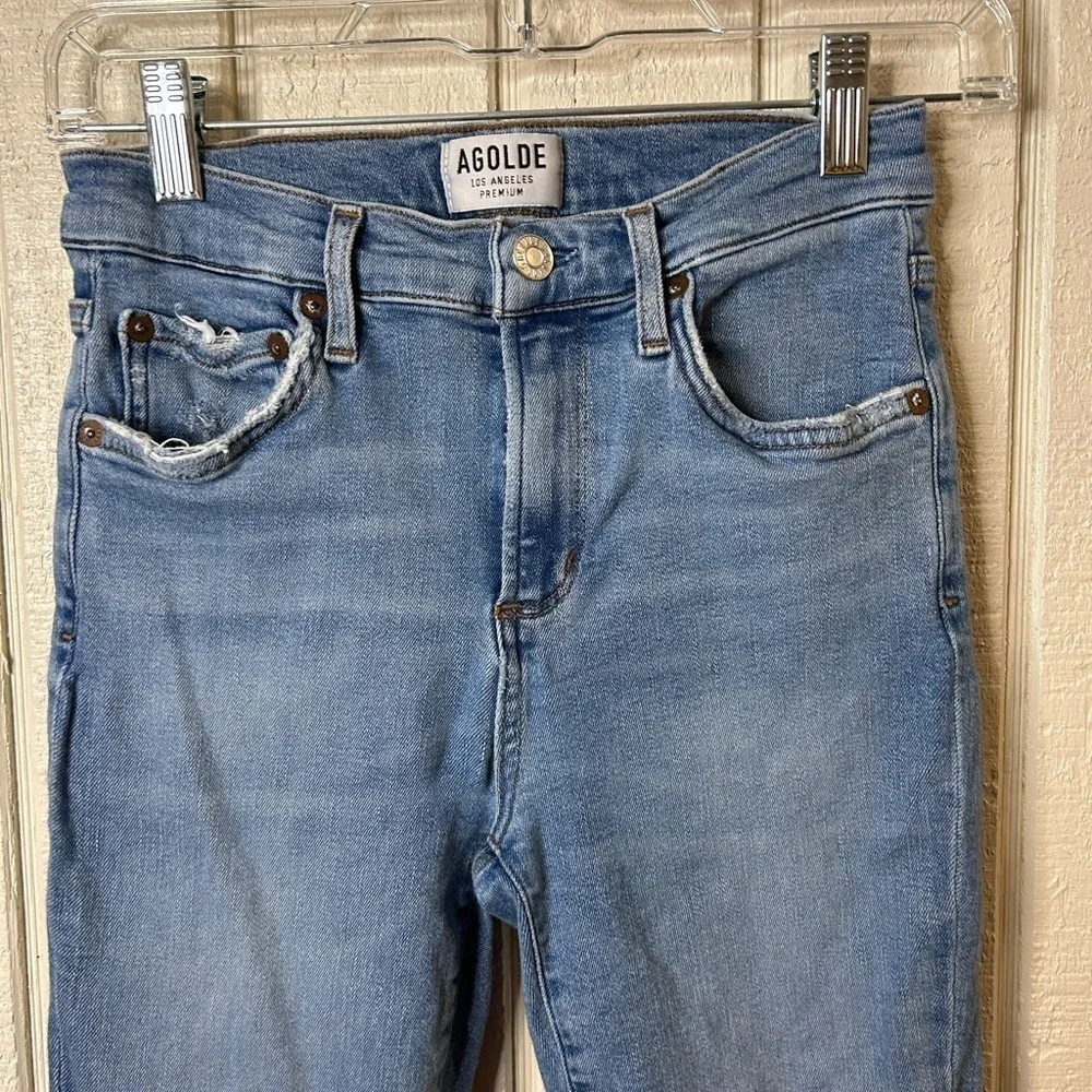 AGOLDE Sophie High Rise Skinny, size 26.  Some slight wear below zipper.